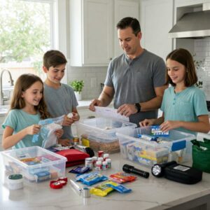 Learn how to build a home emergency preparedness kit with essential items and expert tips to keep your family safe during disasters and power outages.