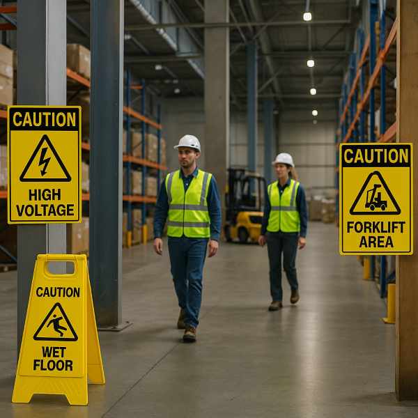 Understand the meaning of caution signs in the workplace, their importance, and where to place them to ensure safety and compliance.