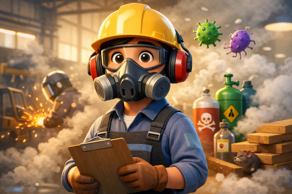 Learn the most common airborne hazards in the workplace, including dust, fumes, gases, and biological risks, and why air safety matters.