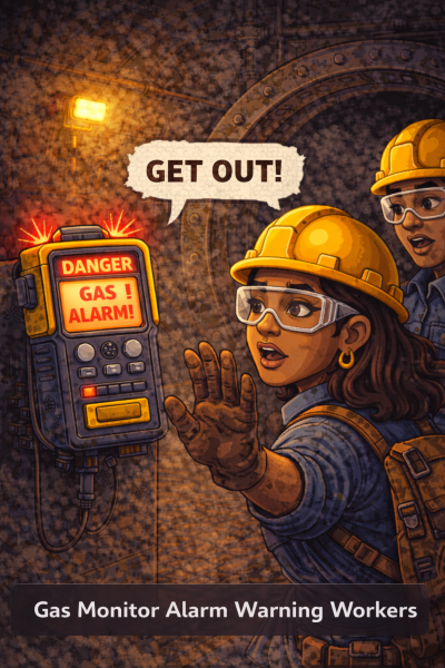 gas monitor alarms in confined space entry