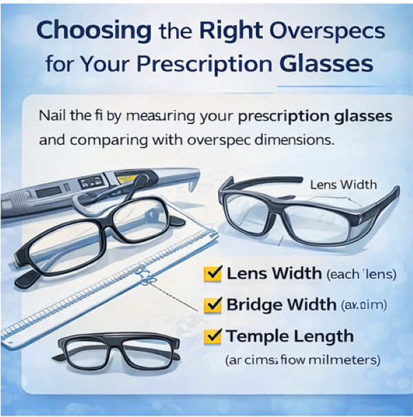 Choosing the right overspecs for prescription glasses with proper fit and comfort