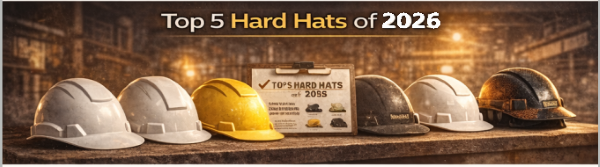 Top rated hard hats for 2026 displayed with different styles materials and safety ratings