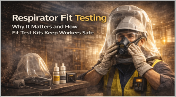 Respirator fit testing using a hood system to ensure a proper seal and worker safety in an industrial environment