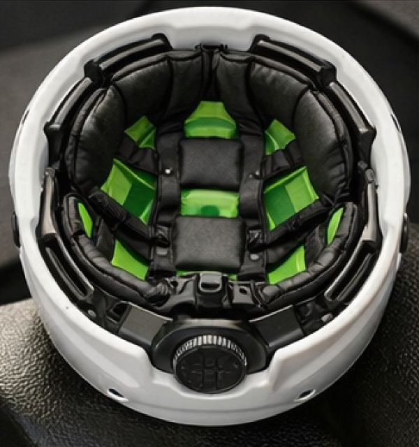 Interior view of Studson SHK-1 helmet showing Koroyd impact protection system